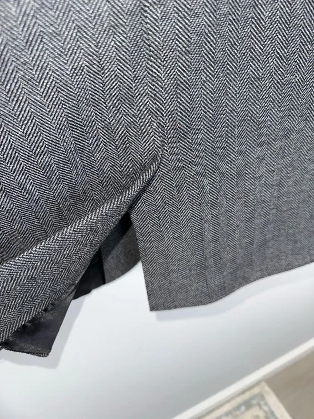 ASOS DESIGN 50R Gray Houndstooth Wool Blend Blazer Jacket Sport Coat